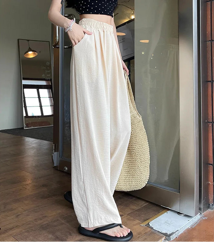 Colorful Ice Silk Baggy Straight Leg Pants