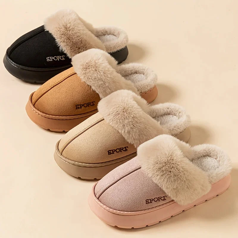 Fluffy Thick Sole Non Slip Faux Fur Slippers