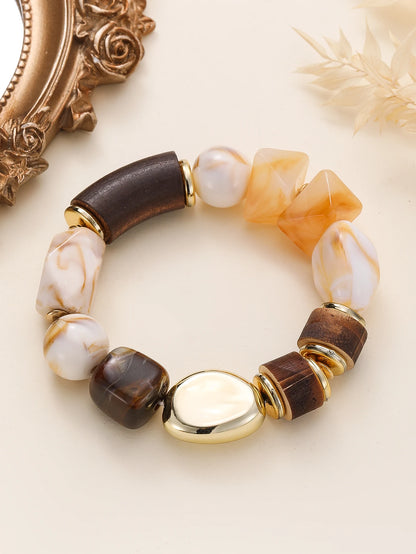 Acrylic Resin Open Bangle Double Balls Beads Adjustable Multi Colors  Bracelets
