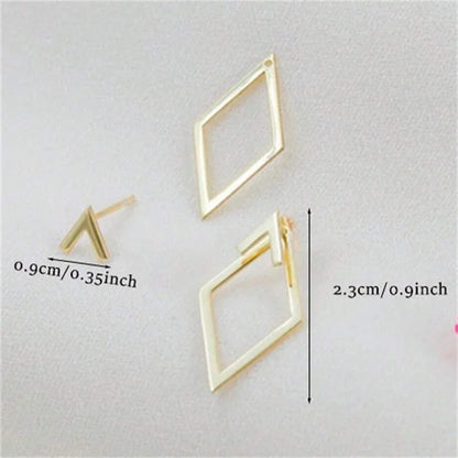 DANA Square Detachable Triangles Stud Earrings