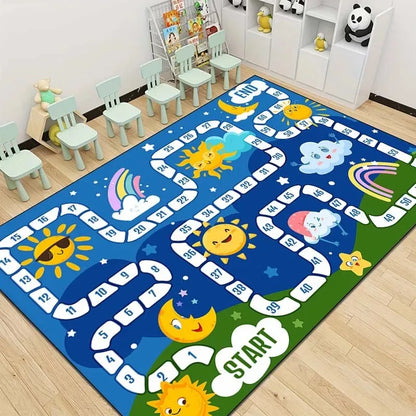 Snakes and Ladders Game Pattern Carpet Floor Mat