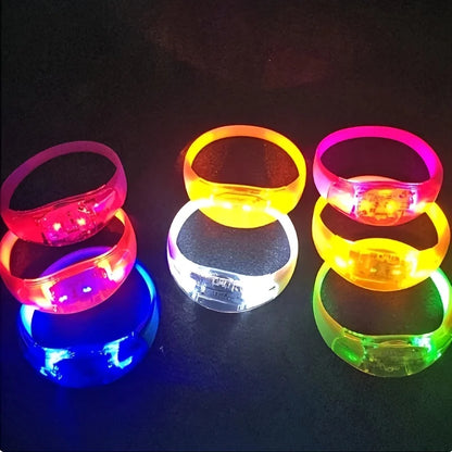 6pcs LED Voice Activated Sound Control Silicone Wristband