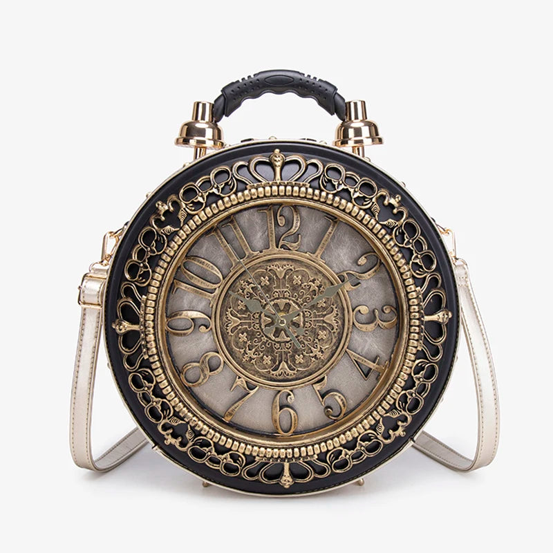 Retro Creative Clock niche Design Sense Crossbody Bag