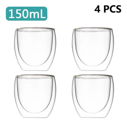 Transparent Glass Coffee Cup Mug