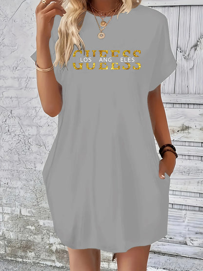 loose GUEESS Los Angeles letter dress