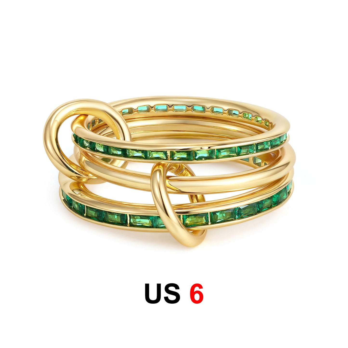 DANA Zirconia Gold Plated Rings Set