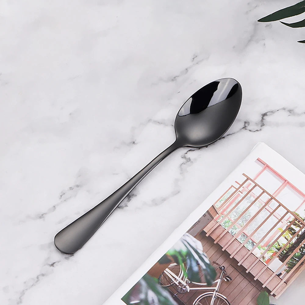 4/6/12 Pieces Gold Dessert Stirring Spoons Set