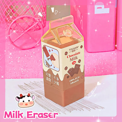 Kawaii Milk Carton Rubber Erasers cute stationery