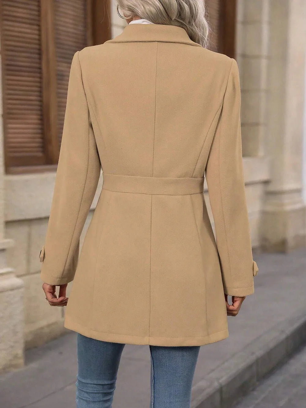 Autumn and Winter Solid Color Woolen Coat