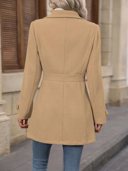Autumn and Winter Solid Color Woolen Coat