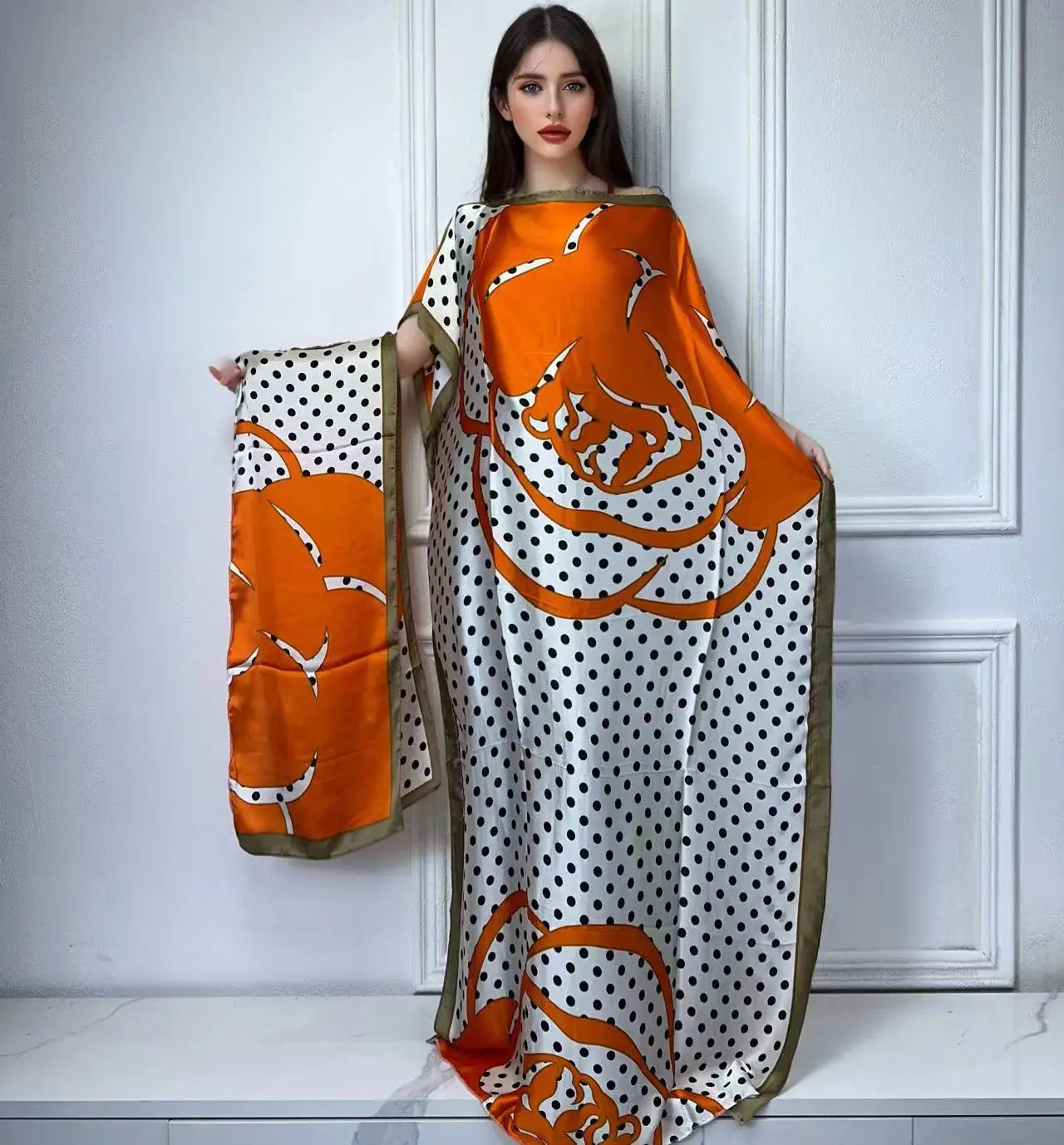 African Muslim Lady Summer Boho Kaftan Dress