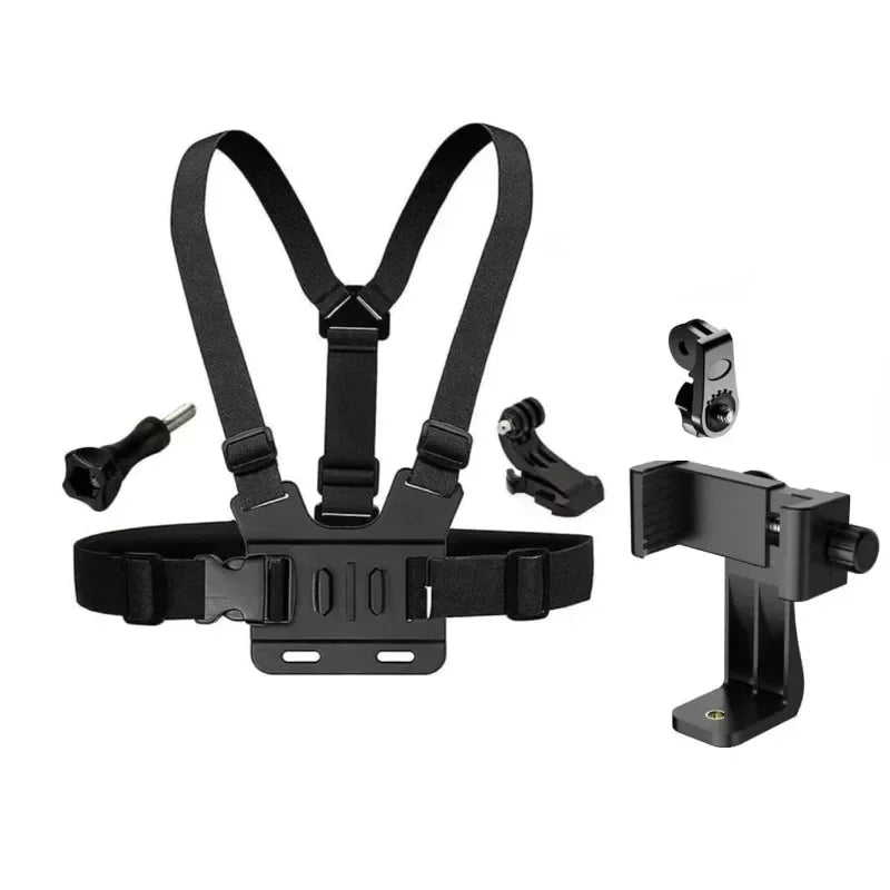 Adjustable Phone Clip Holder With Chest Strap Fixation Bracket