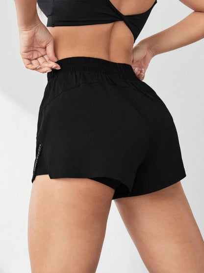 Faux Two-Piece Anti-Exposure Yoga Shorts
