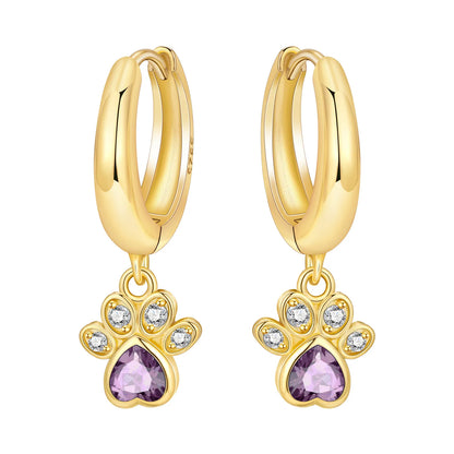 S925 Sterling Silver Zircon 18K Gold Lining Vintage Hoop Earrings