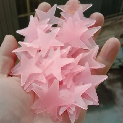 50/100pcs 3D Glow in the Dark Stars Moon Wall Stickers Luminous