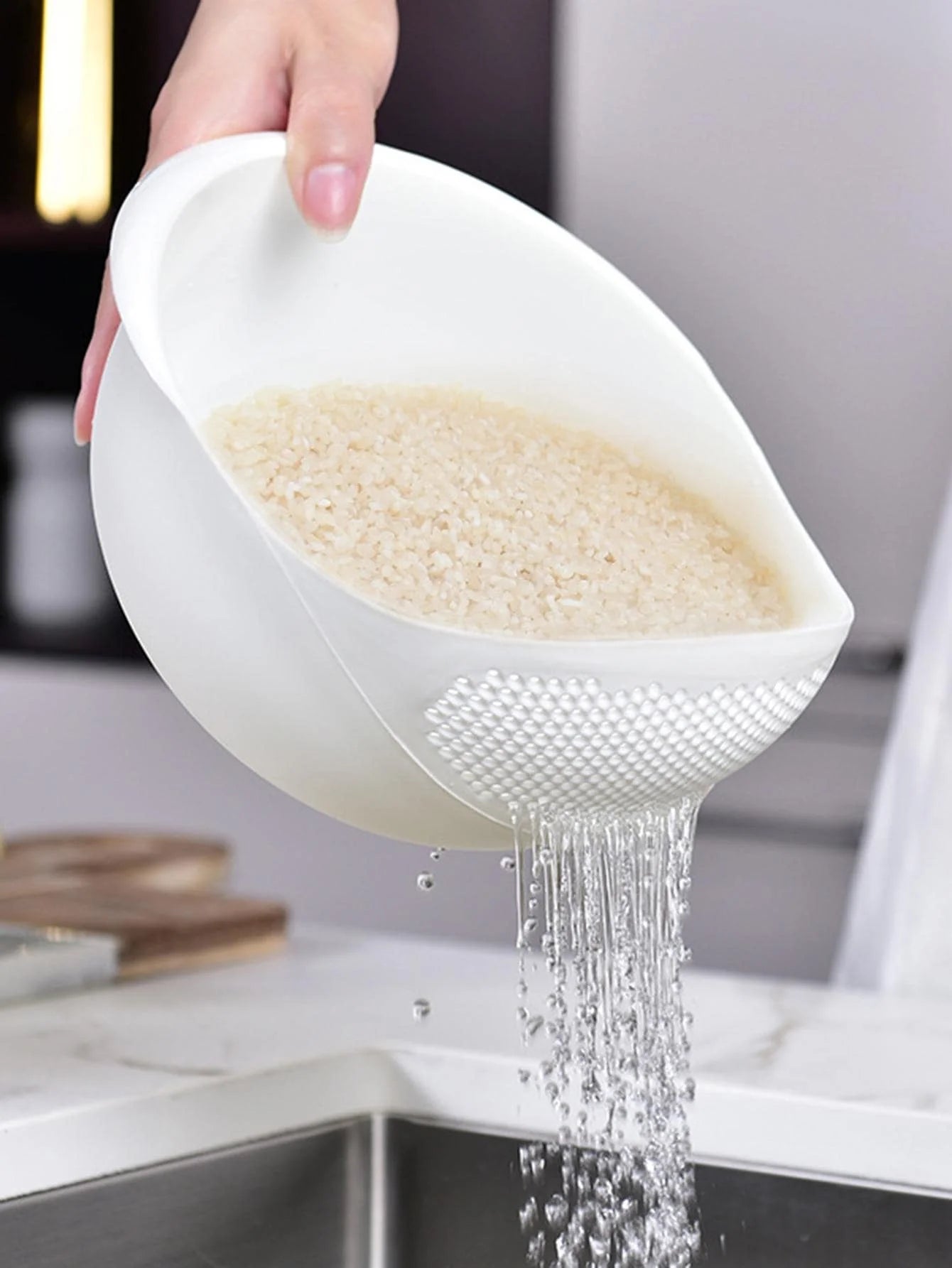 1/3pcs- Colander Rice Bowl Drain Basket