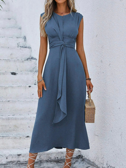 Sleeveless Front Thin Straps Midi Dress