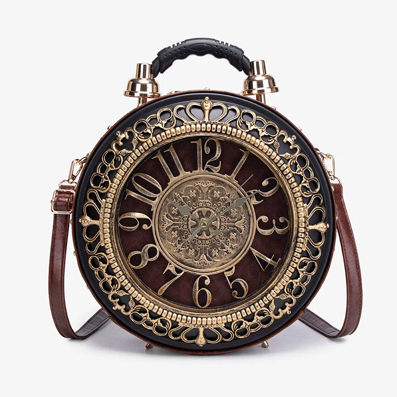 Retro Creative Clock niche Design Sense Crossbody Bag