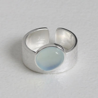 925 Sterling Silver Sparckling Moonstone Minimalist Handmade Ring