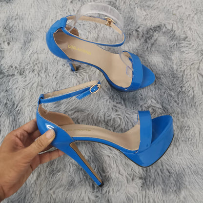 Sexy Open Toes High Heels Leather Shoes