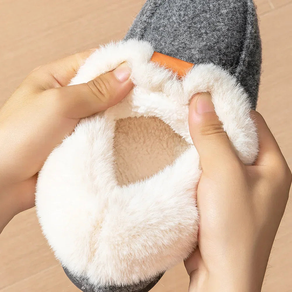 Wedge Foam Warm Fuzzy Bedroom Shoes