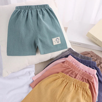 Shorts Boys Girls Cotton Linen Short Pants