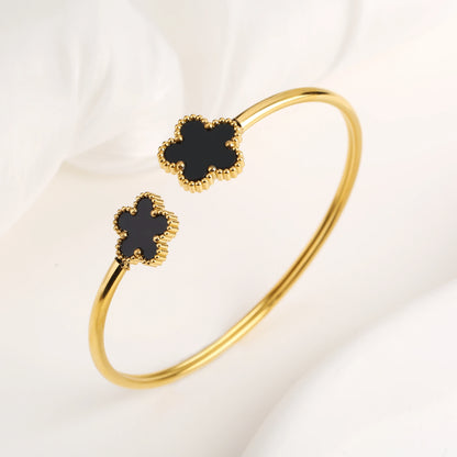 Shell Five-Leaf Flower Stainless Steel Bracelet