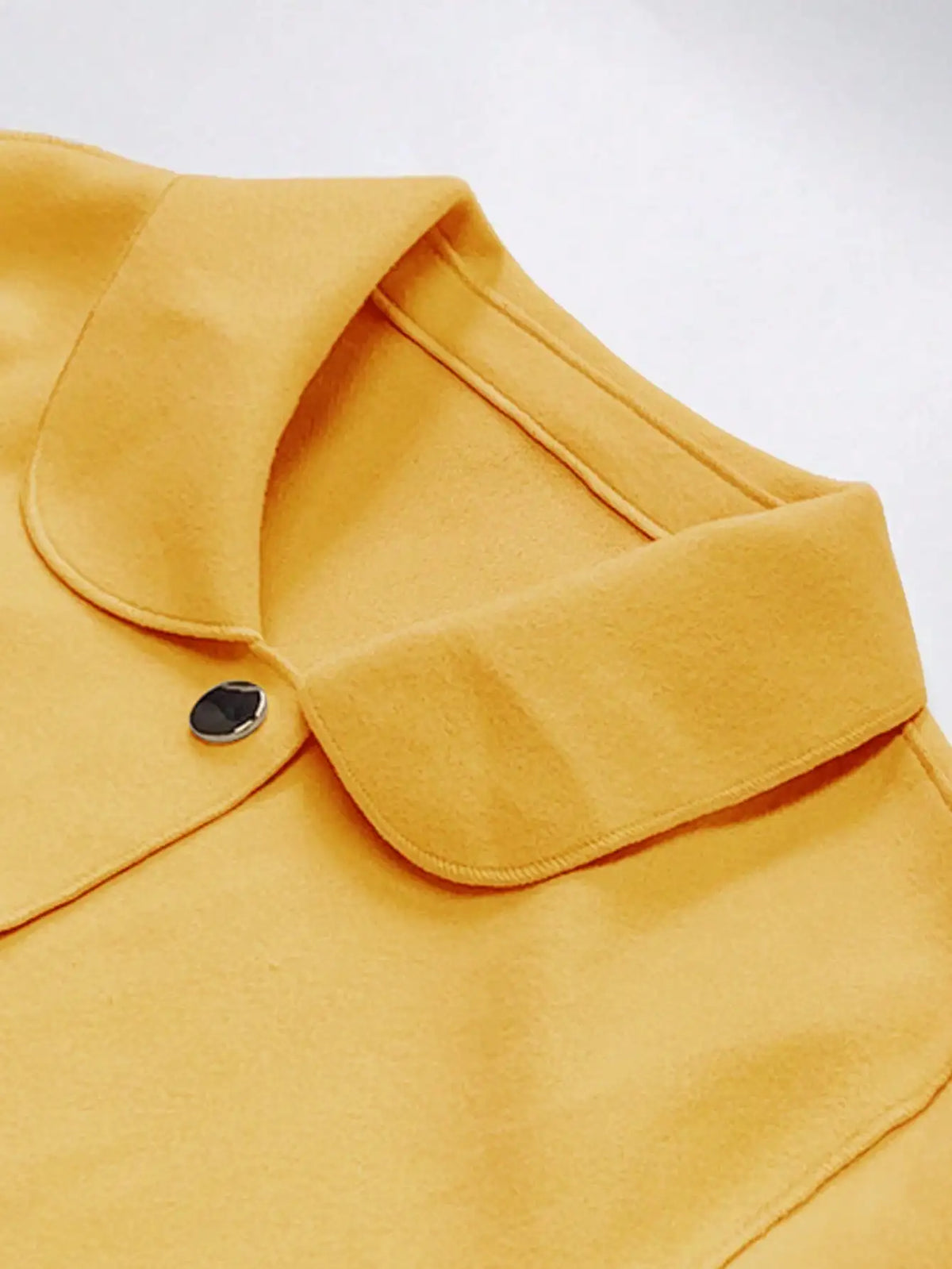 Classic Solid Short Woolen Warm Clothing Button Up Coat