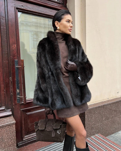 Thick Faux Fur Coat