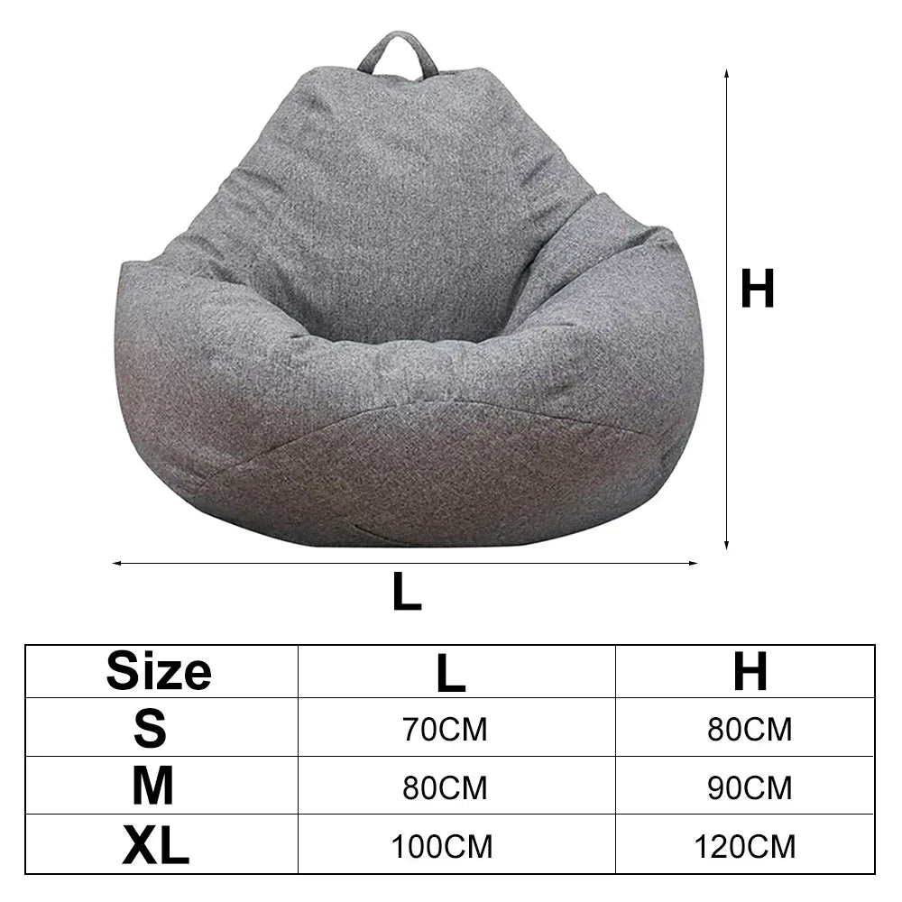 Large Bean Bag Chair Sofa Cover Without Filler Lazy Corner Seat