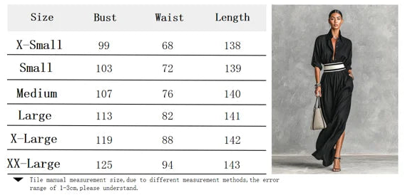Shirt Maxi with Wide Striped Belt  Roll-Up Sleeve High Slit Elegant Casual Dress