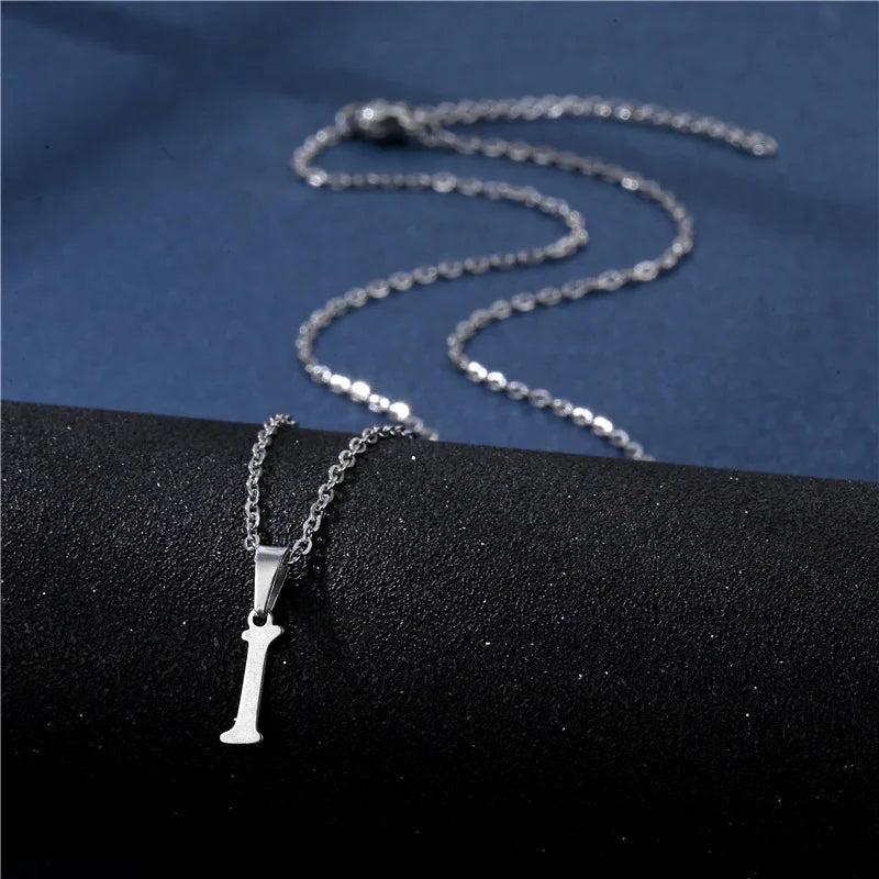 Letter Stainless Steel Letter Glossy Choker Necklaces
