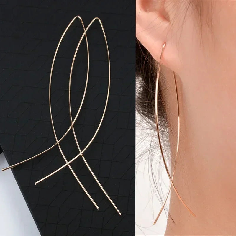 Exaggerated Leaf Flower Hoop Earrings