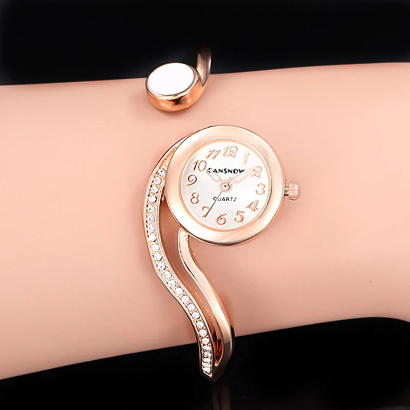 Luxury Elegant Silver Gold Stainless Steel Bracelet Watches