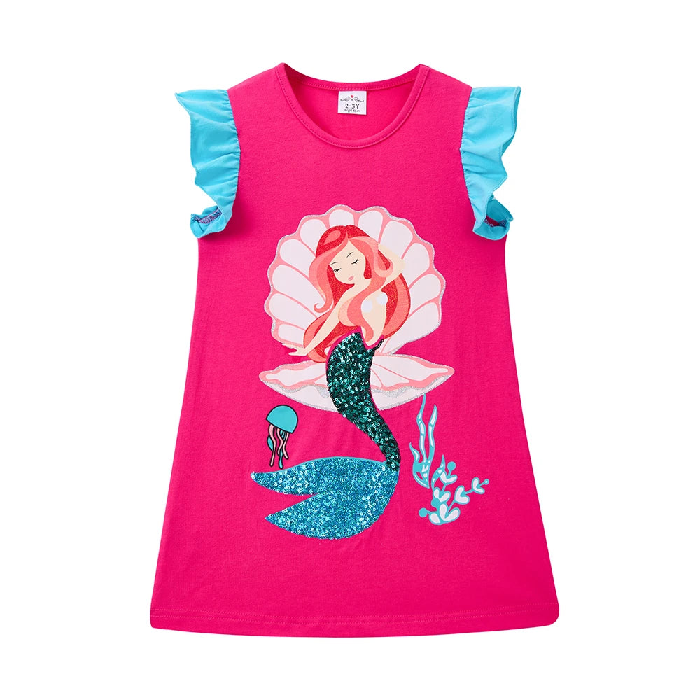 Summer Cartoon Toddler Mermaid Sequin Princess Dress
