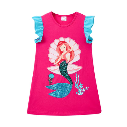 Summer Cartoon Toddler Mermaid Sequin Princess Dress