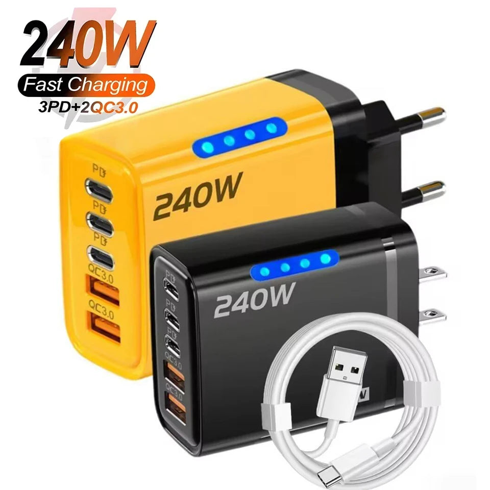 5 in 1 USB C GaN Desktop Charger Fast Charge