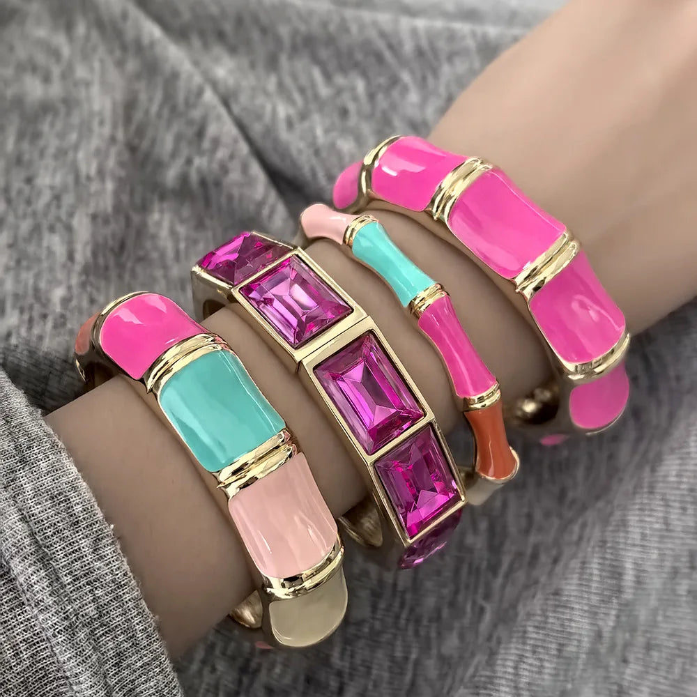 Hip Hop Drip Oil Cuff Geometric Bracelet