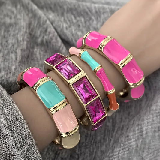 Hip Hop Drip Oil Cuff Geometric Bracelet
