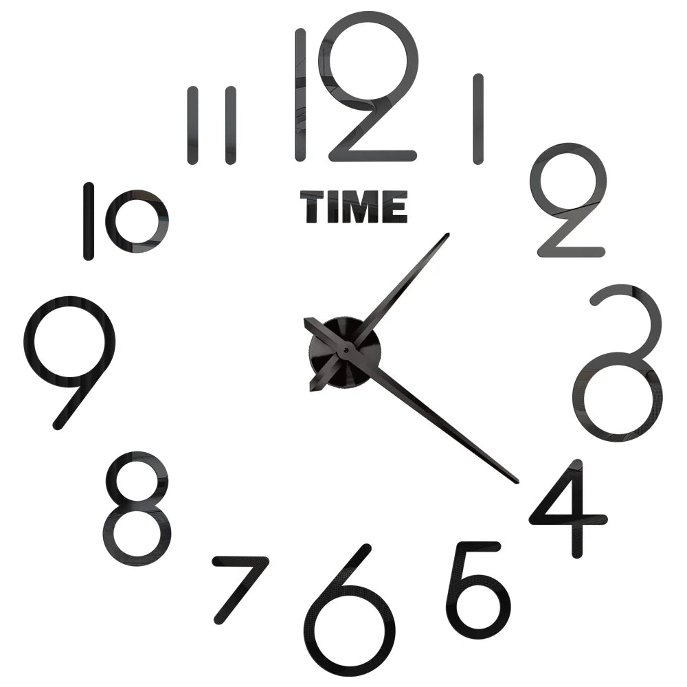 Large Wall 3D DIY Quartz Acrylic Mirror Stickers Clocks