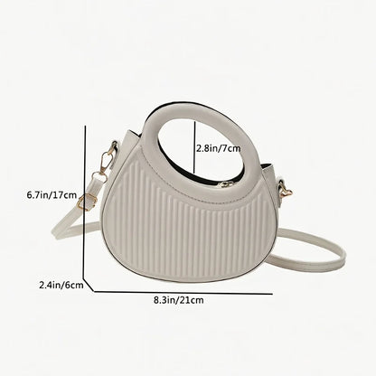Chic Stripe Crossbody Elegant Synthetic Leather Handbag