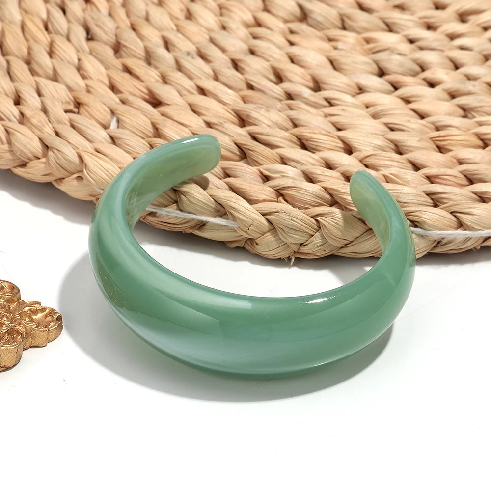 Vintage Acrylic Cuff Irregular Geometric Wide Bangles Bracelets