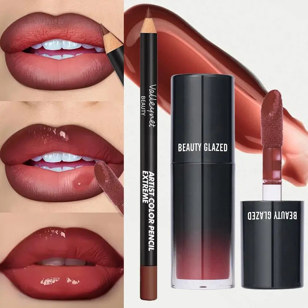 2-piece Lip Gloss and Lip Liner Nourishing and Moisturizing Set