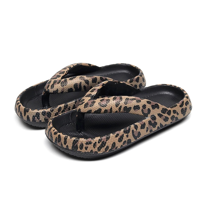Flip-Flop Leopard Soft Thick-Soled Slippers