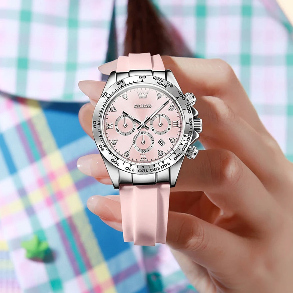 Luxury Silicone Strap Multifunctional Chronograph Quartz Watch