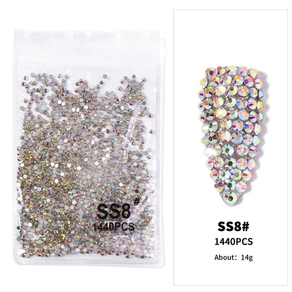 12Gird 3D Glass AB Crystal Nail Art Rhinestones Kit
