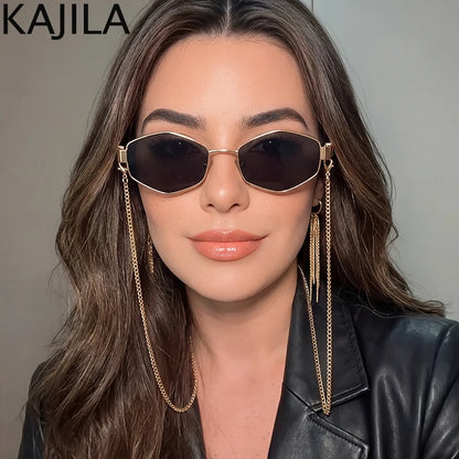 نظارة شمسية سداسية بإطار صغير وجذاب