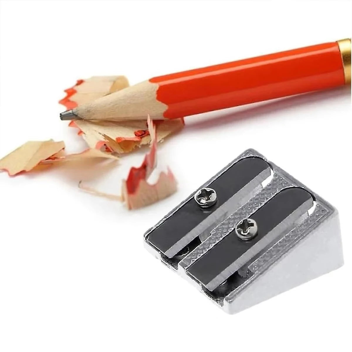 1/10/20Pcs Silver Aluminum Alloy Pencil Sharpener 2-Hole
