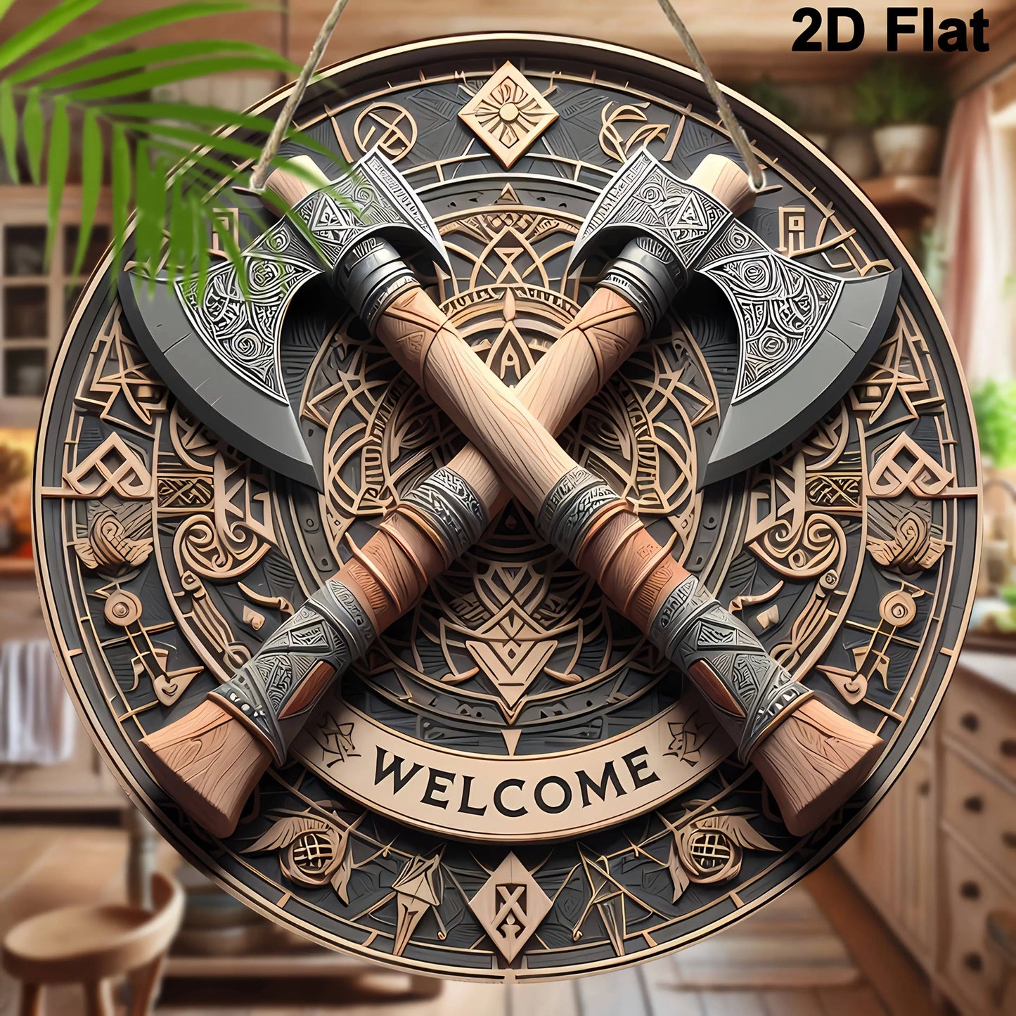 Viking Axes Welcome Sign Decor for Home