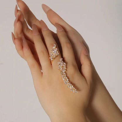 Zircon Luxury Open Rhinestone White Crystal Rings